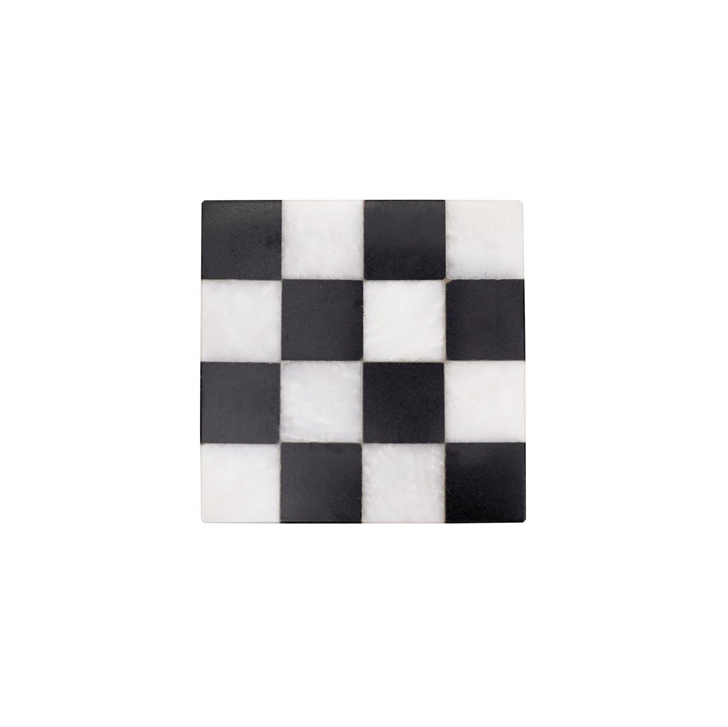 Checkered Coaster Set Black and White